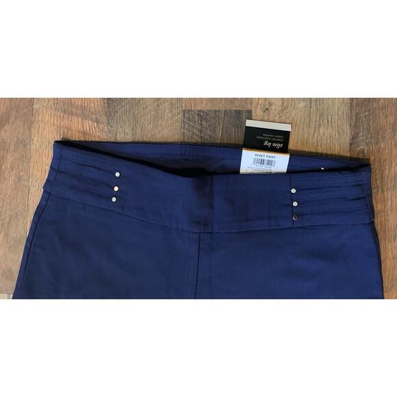 JM Collection Intrepid Blue Size S Comfort Pull-on Tummy Control Slim LegPants. - Picture 4 of 7